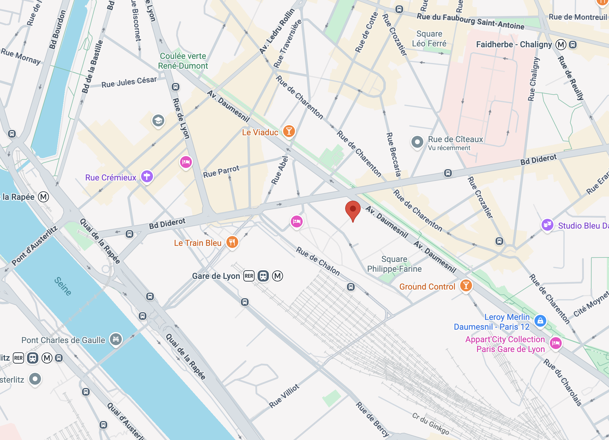 Plan d'accès au cabinet — 3 rue Guillaumot, Paris 12e